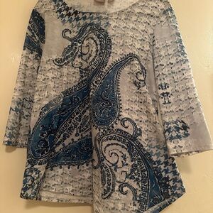 Chico’s Blue Paisley Women's Top size 1